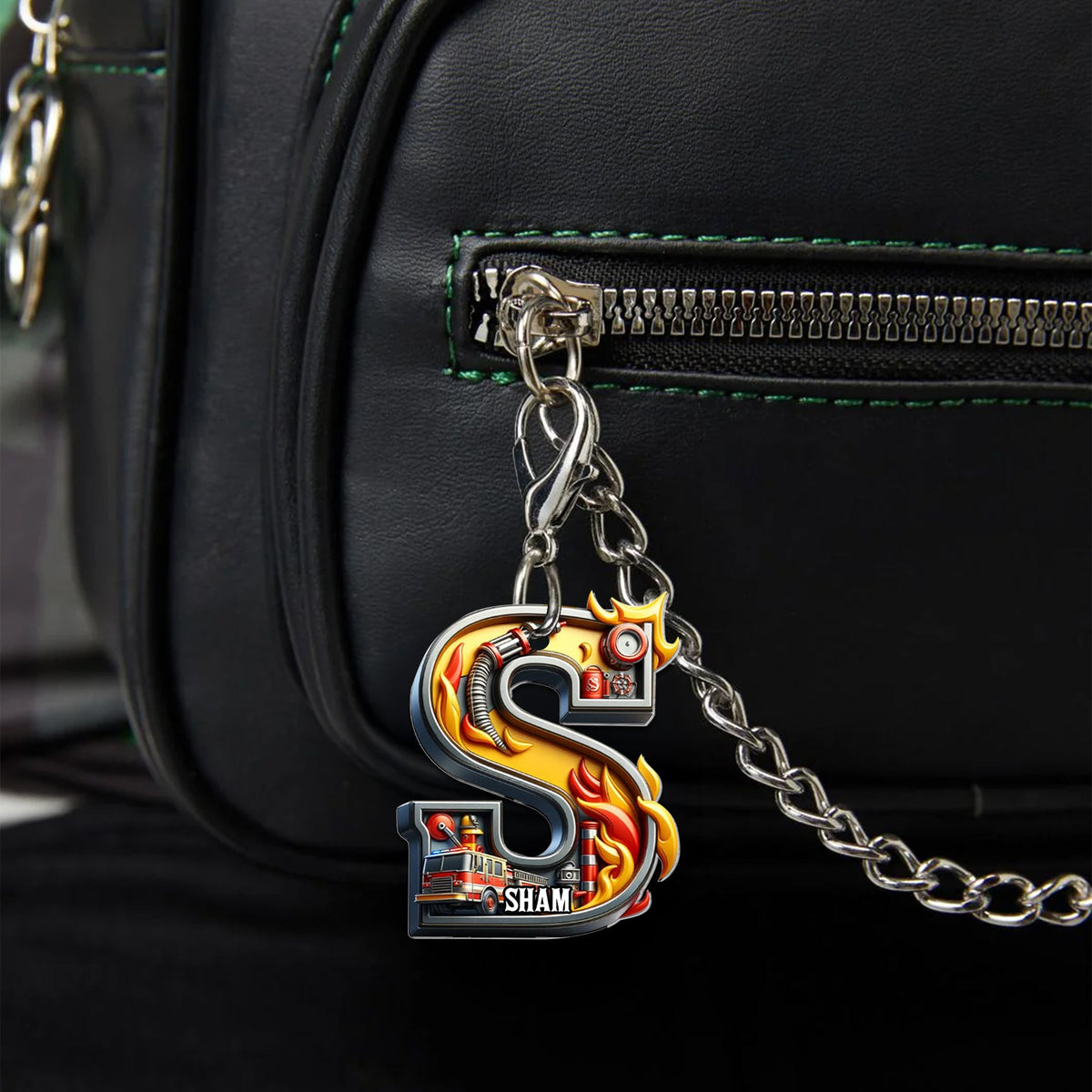 Custom Alphabet Letter Gifts For Fire Truck Lovers Keychain 03xqtn060225-Homacus