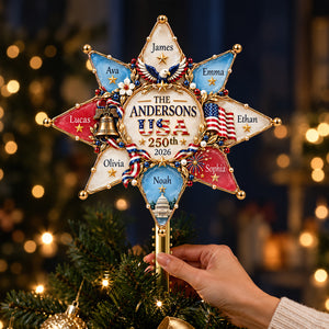 Patriot Family Tree Topper - Personalized Christmas Gifts For Family 04hudt071026-Homacus