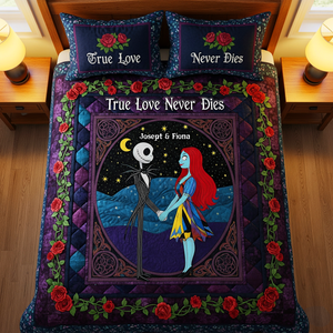 Skeleton Couple Quilt Bed Set - Personalized Gifts For Couple 06HULU080825-Homacus