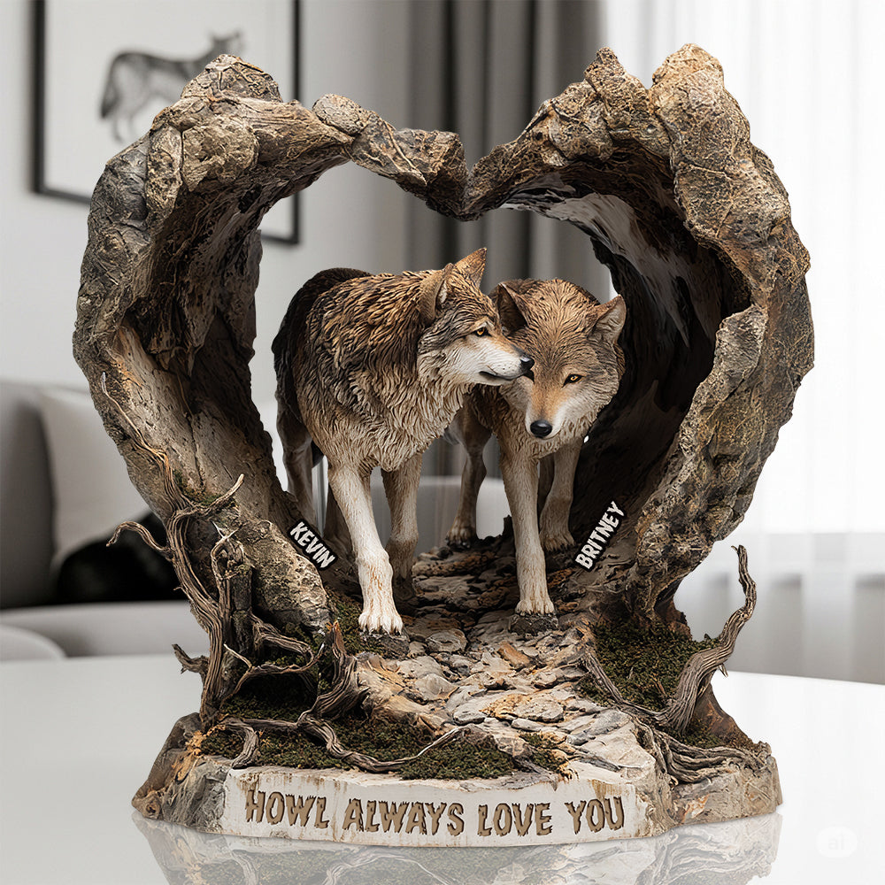 Wolf Couple Acrylic Plaque - Personalized Gifts For Couple 03TGDT180625-Homacus