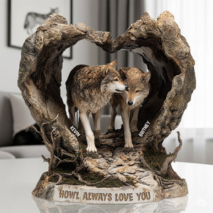 Wolf Couple Acrylic Plaque - Personalized Gifts For Couple 03TGDT180625-Homacus