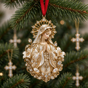 Virgin Mary Praise Christmas Ornament, Personalized Gifts For Christians 01qhlu230926