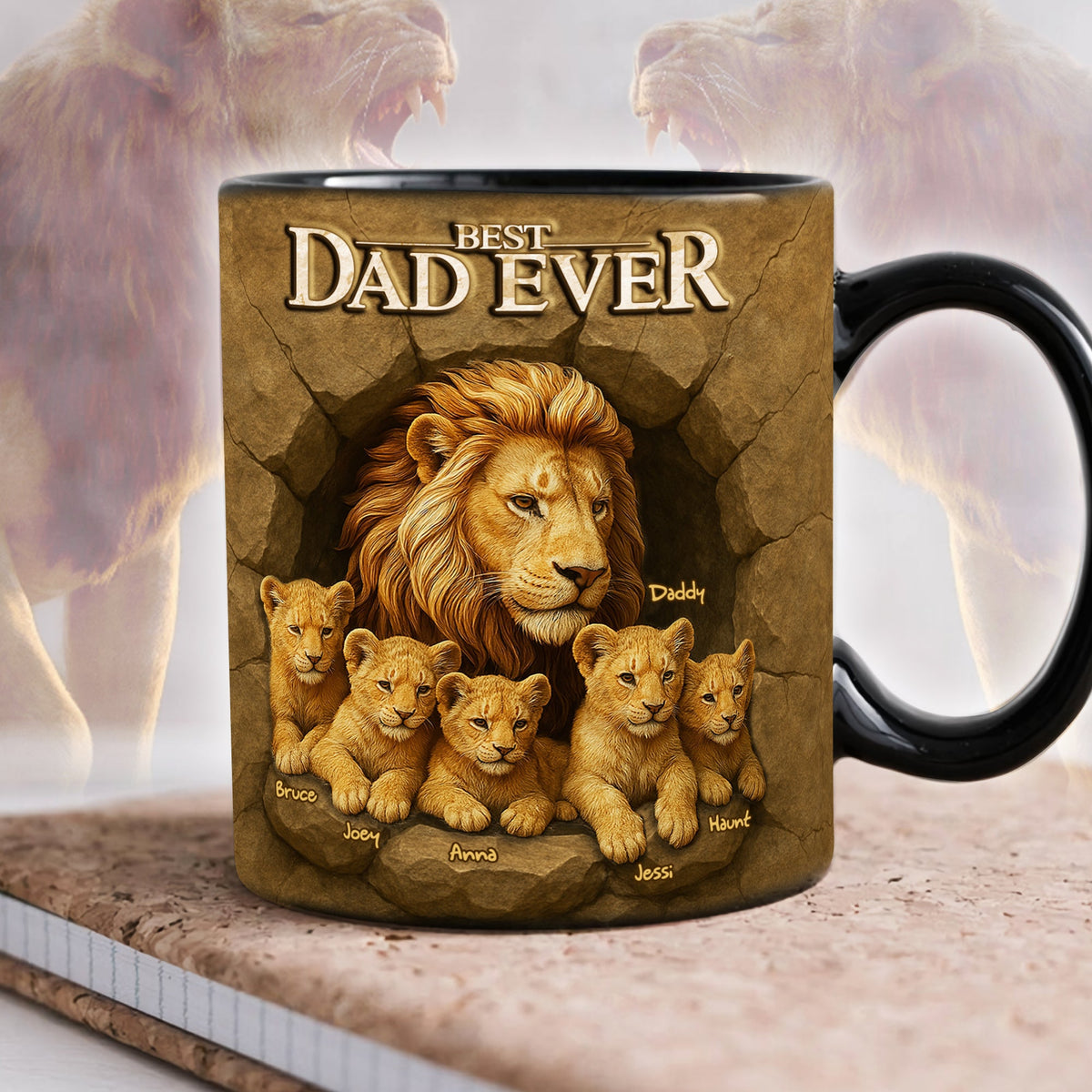 Best Lion Dad Coffee Accent Mug - Personalized Gifts For Dad 02XQLU240425-Homacus