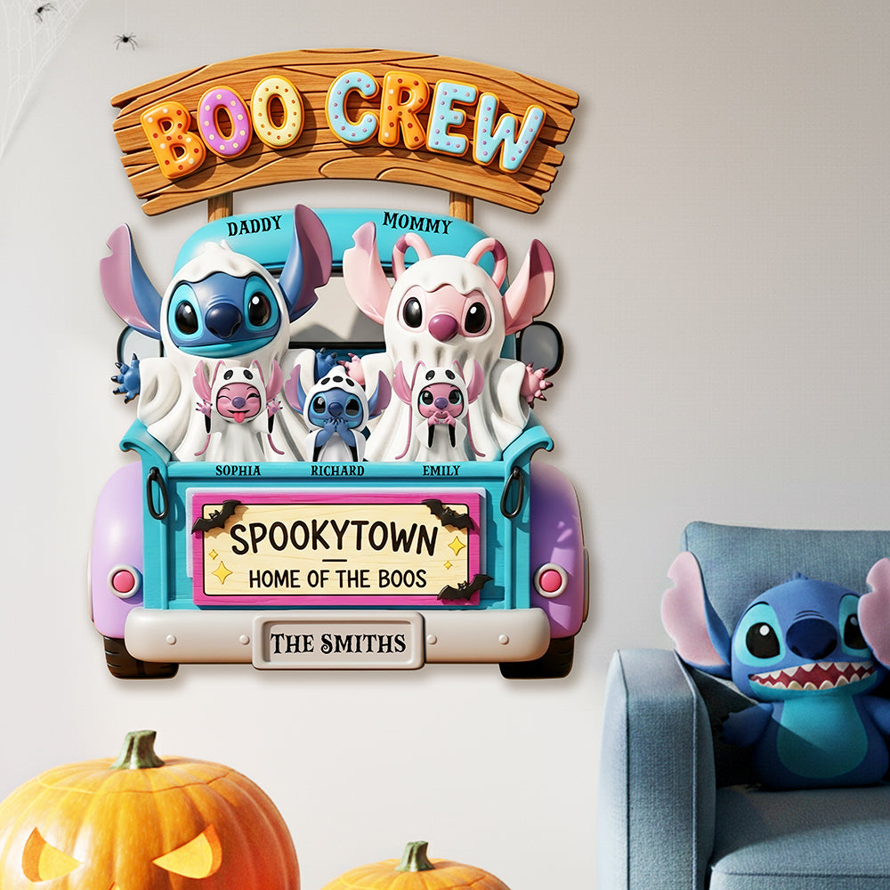 Boo Crew Wood Sign - Personalized Halloween Gifts For Family 02tgqn290825-Homacus