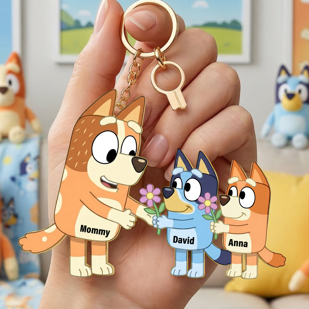 Lovely Mommy & Little Ones Keychain - Personalized Gift For Mom 01OHQN160326-Homacus