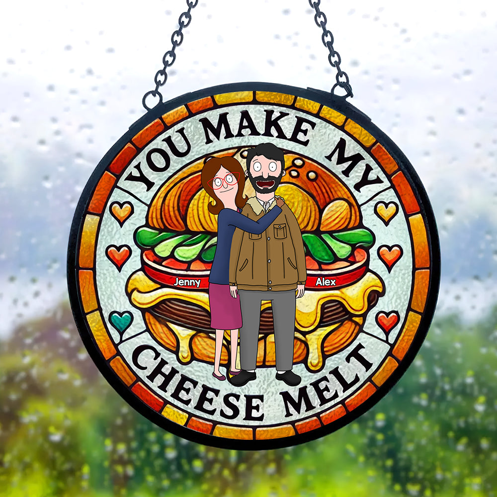 Personalized Gifts For Couple Stained Glass Suncatcher 05TGMH070125HG-Homacus