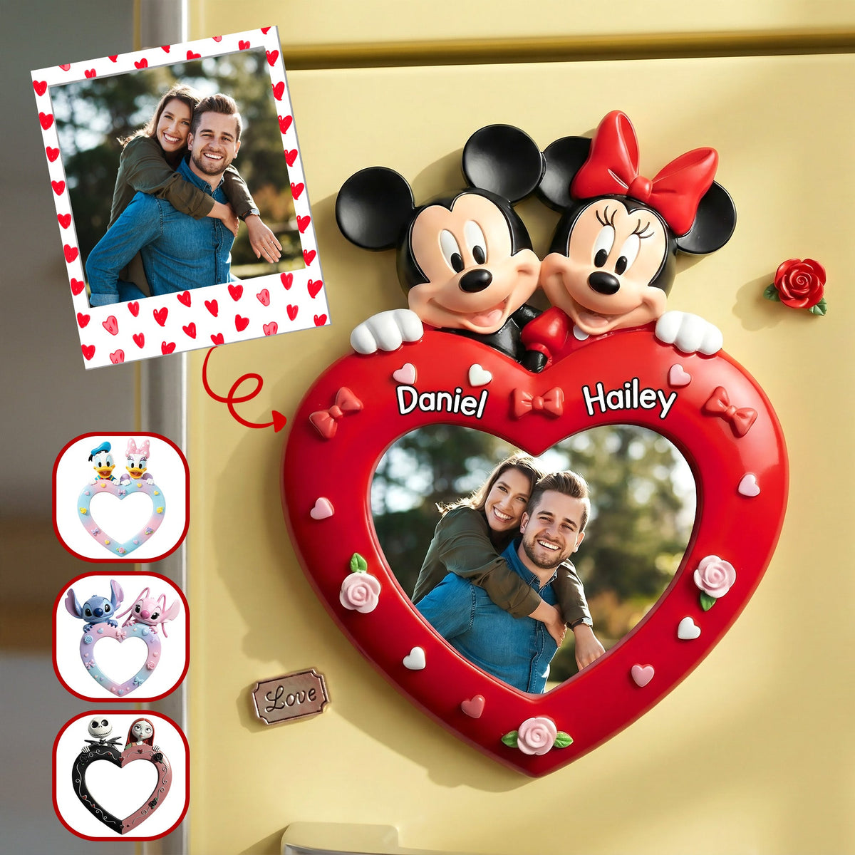 Romantic Heart Fridge Magnet - Custom Photo Gifts For Couples 04KIMG251125-Homacus