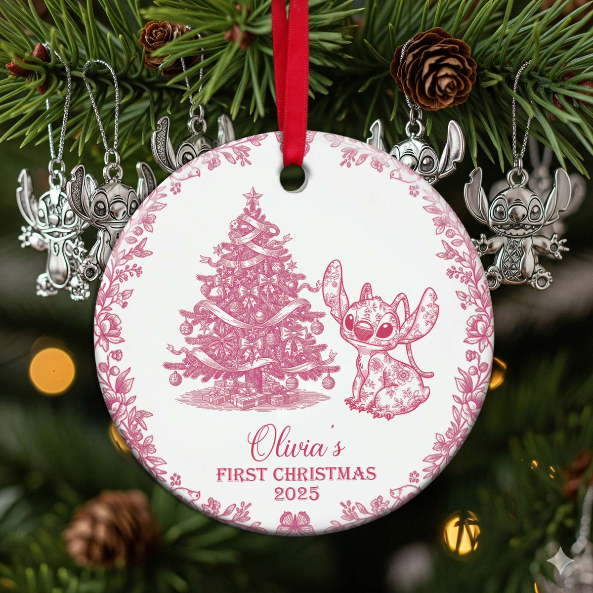 Baby's First Christmas Ceramic Ornament - Personalized Gifts For Baby 04PGLU300825-Homacus