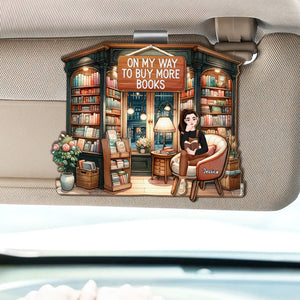 Personalized Gifts For Book Lover Car Visor Clip 04XQDT030325PA On My Way To Buy More Books-Homacus