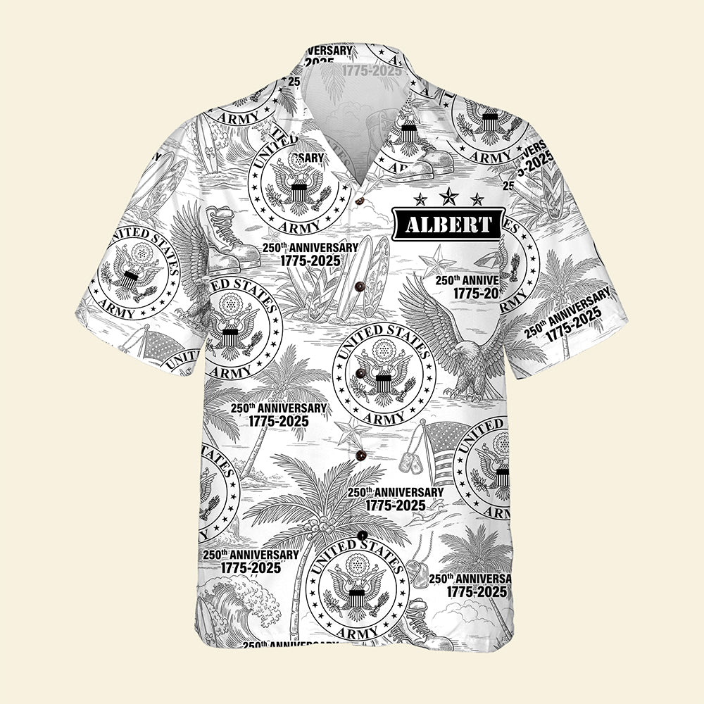 Military Hawaiian Shirt – Personalized 250th Anniversary Gift for Soldiers 04huqn110725-Homacus