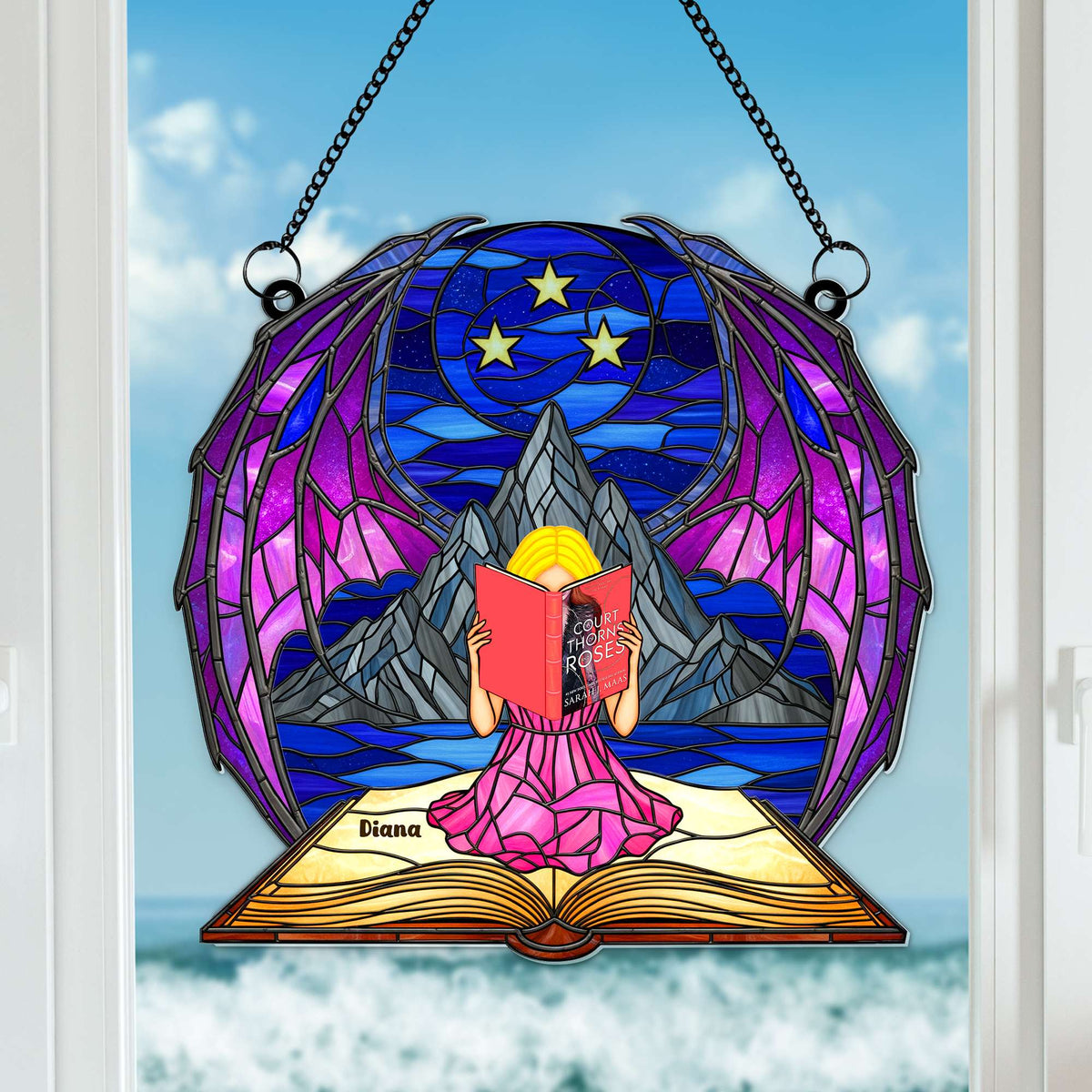 Book Girl Suncatcher Ornament Personalized Gifts for Book Lovers 03NALU250625-Homacus