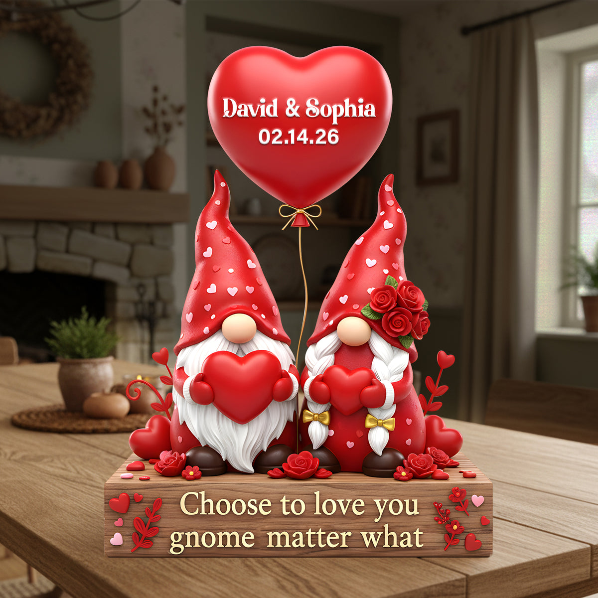Cute Gnome Couple Acrylic Plaque - Personalized Anniversary Gift For Couples 08HYLU261125-Homacus