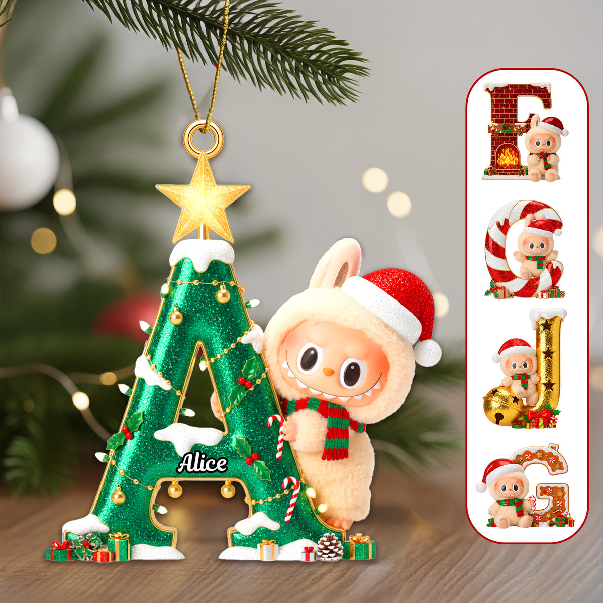 Alphabet Christmas Ornament - Personalized Gifts For Christmas 02NAMG040925-Homacus