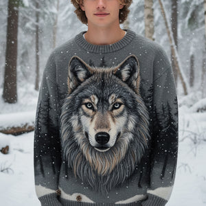 The Wild Wolf Ugly Sweater - Personalized Gifts For Wolf Lovers 10PALU011125-Homacus