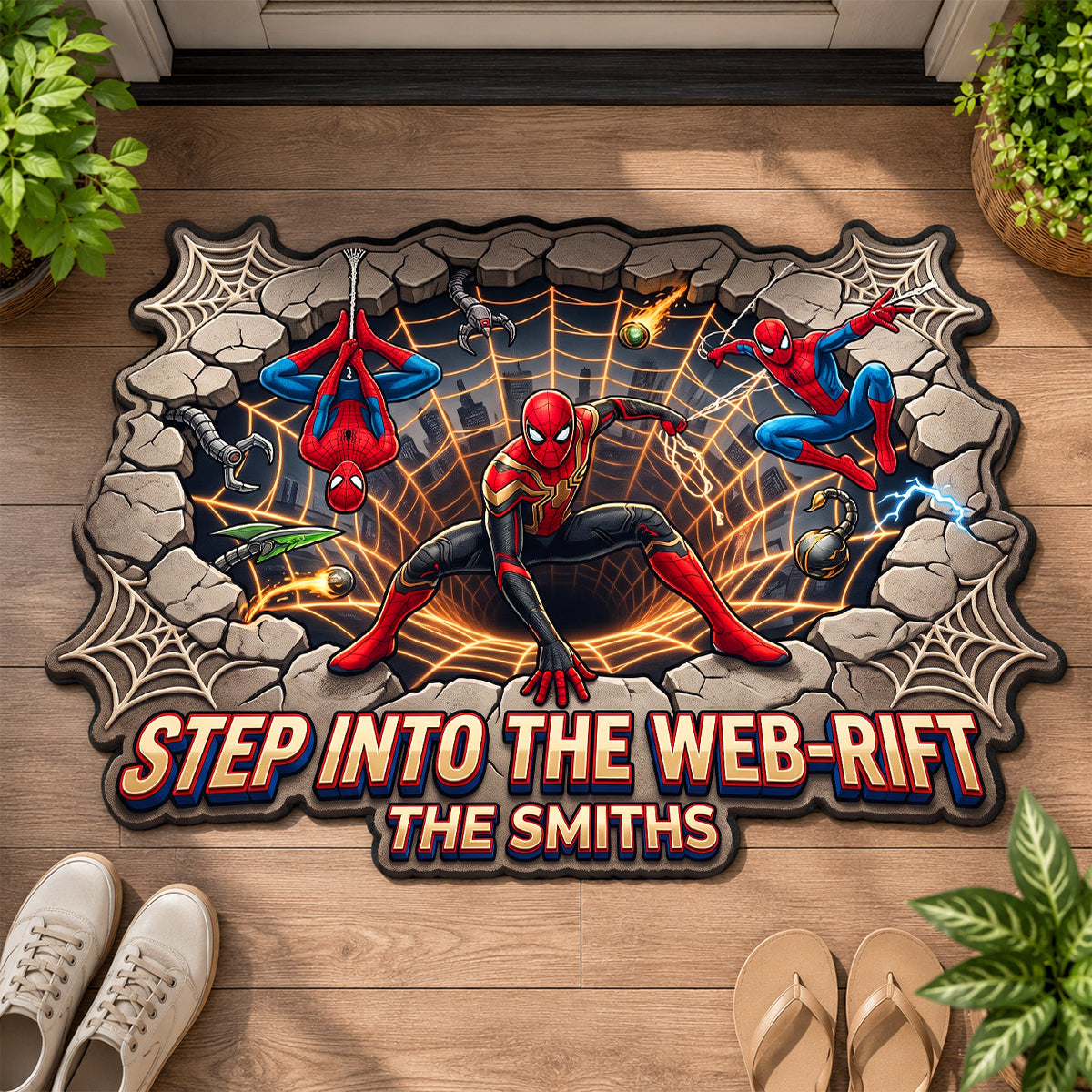 Step Into The Web Rift Doormat - Personalized Gifts For Family 04hadh040826-Homacus