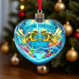 Green Scuba Diving Couple Ornament - Personalized Gifts For Scuba Diving Couple 01qhtn260925-Homacus
