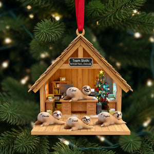 Happy Workplace Sloth Ornament - Personalized Gifts For Coworkers 05OHLU141125-Homacus