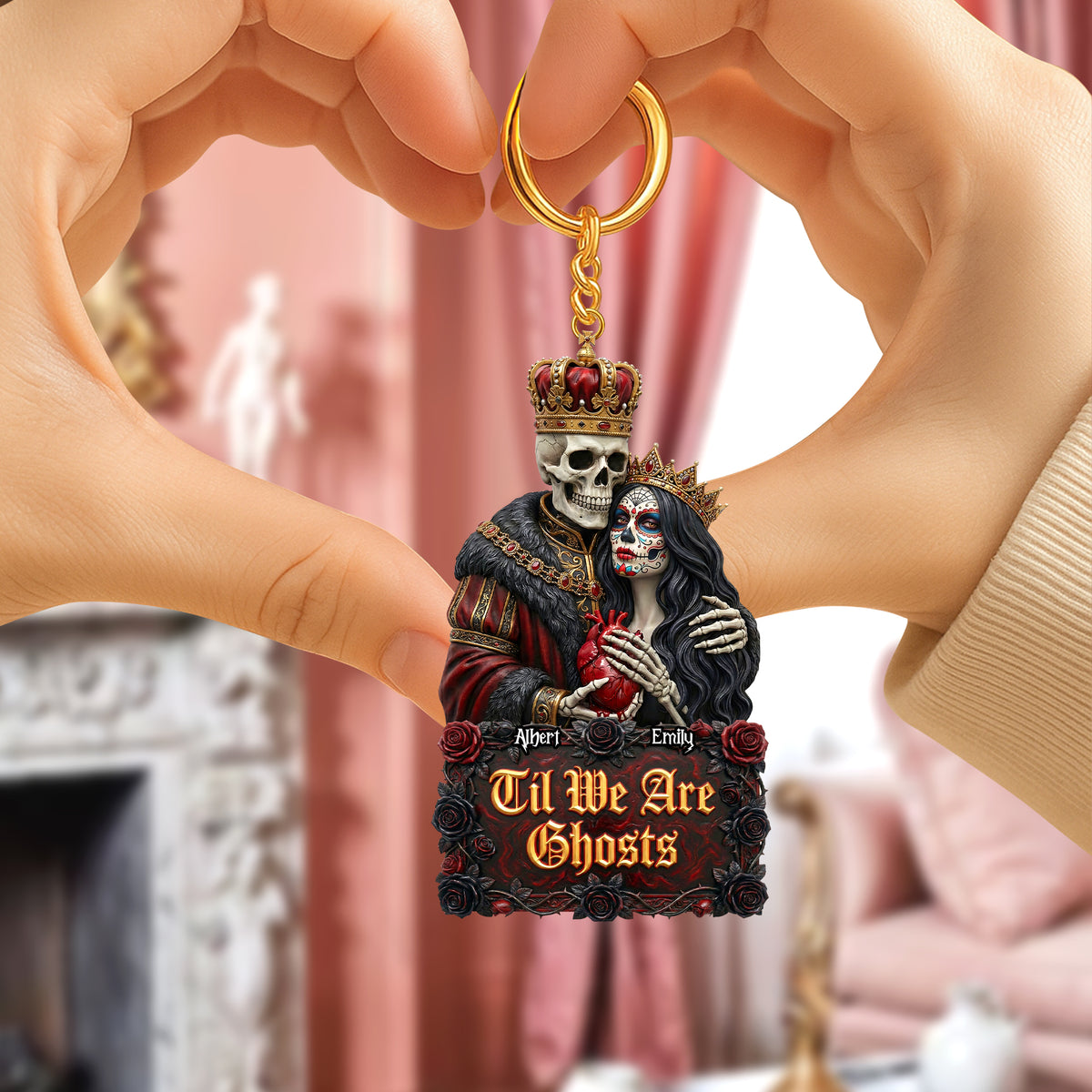 Skeleton Couple Keychain - Personalized Gifts For Couple 03huqn091225-Homacus