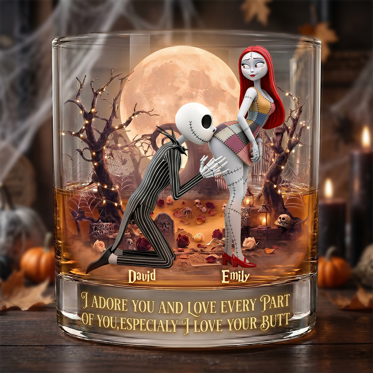 Funny Couple 11oz Round Glass - Personalized Gifts For Couple 03ohdh010626-Homacus