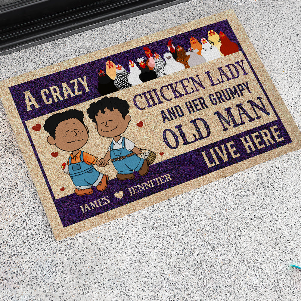 Personalized Gifts For Couple Farmer Doormat Chicken Lady 03XQDT170225HG-Homacus
