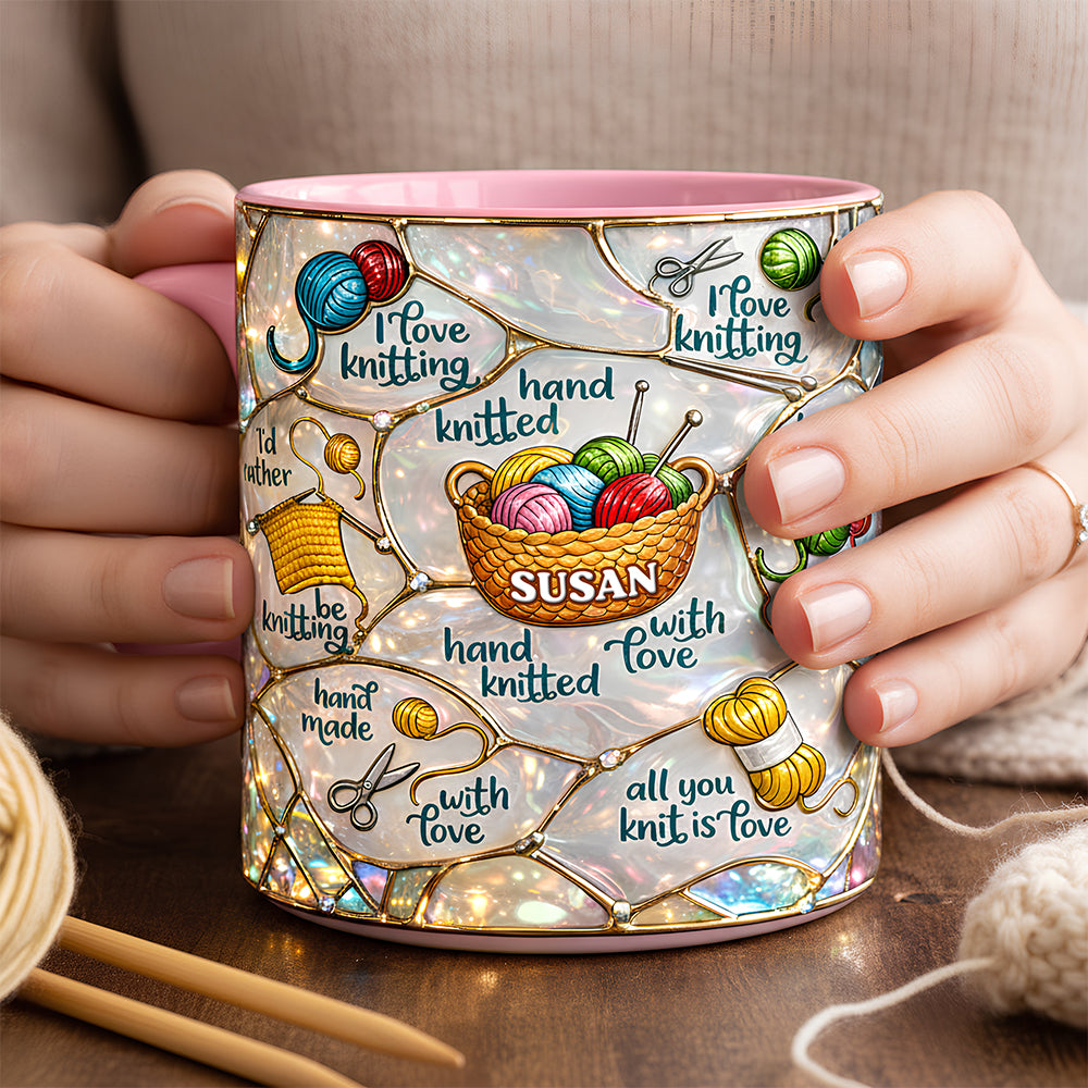 Hand Knitted Accent Mug - Personalized Gifts For Knitting Lovers 03TODT140126-Homacus