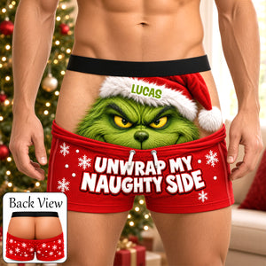 Naughty Christmas Men's Boxers - Personalized Gifts For Him 02ohtn211026-Homacus