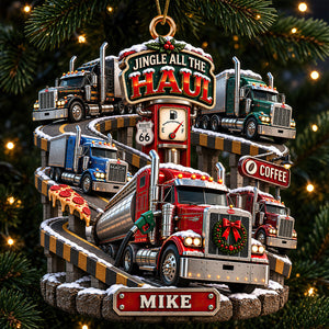Christmas Trucking Life Acrylic Ornament - Personalized Gifts For Truckers 07hadt290926