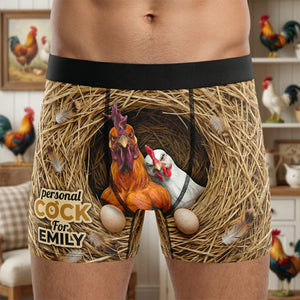 Couple Bold Rooster & His Possessive Hen Men Boxer, Personalized Gifts For Him 04qhtn240126-Homacus