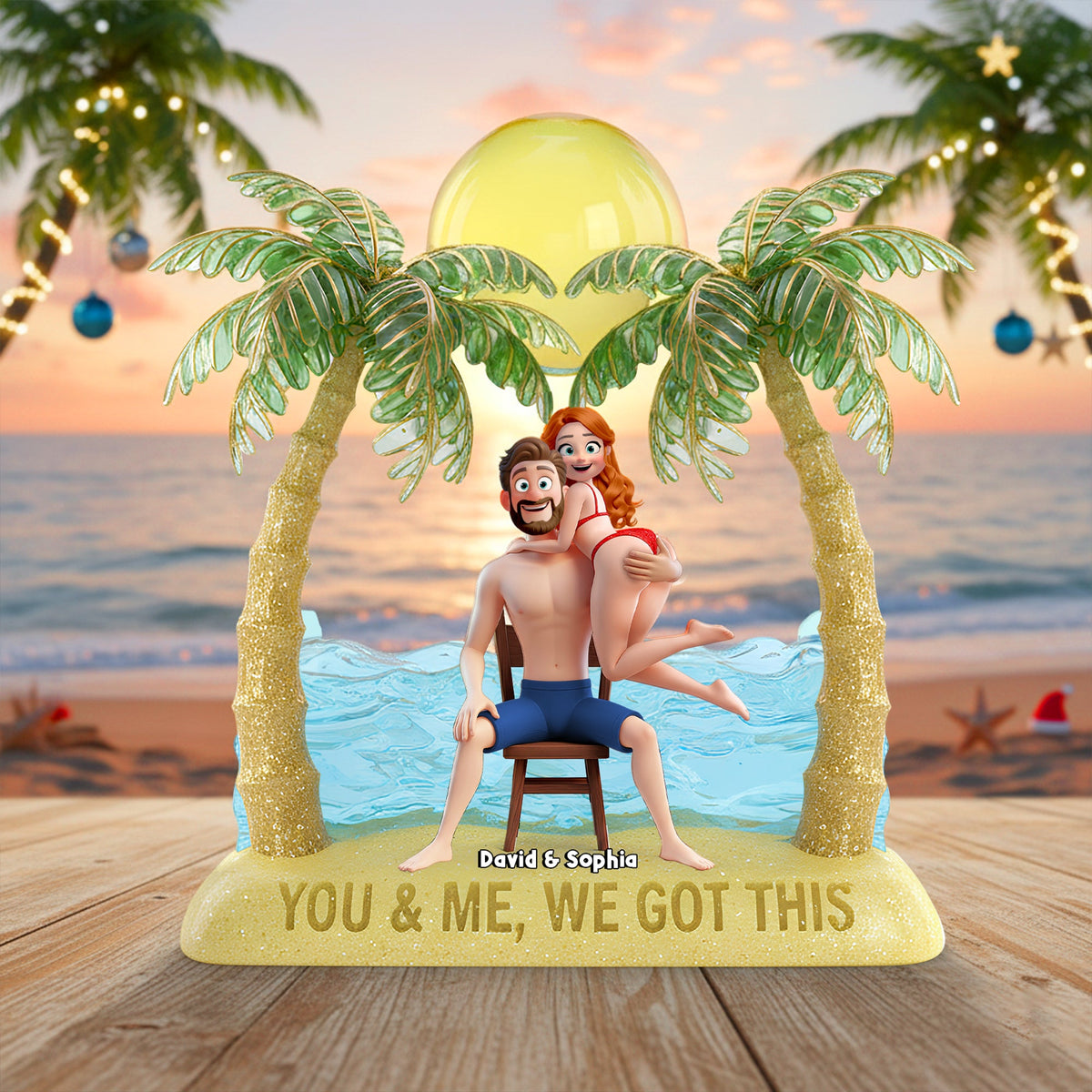 Seaside Romance Couple Acrylic Plaque - Personalized Gifts For Couples 04OHLU111125-Homacus