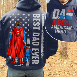 Personalized Gifts For Dad Shirt Dad A Real American Hero-Homacus
