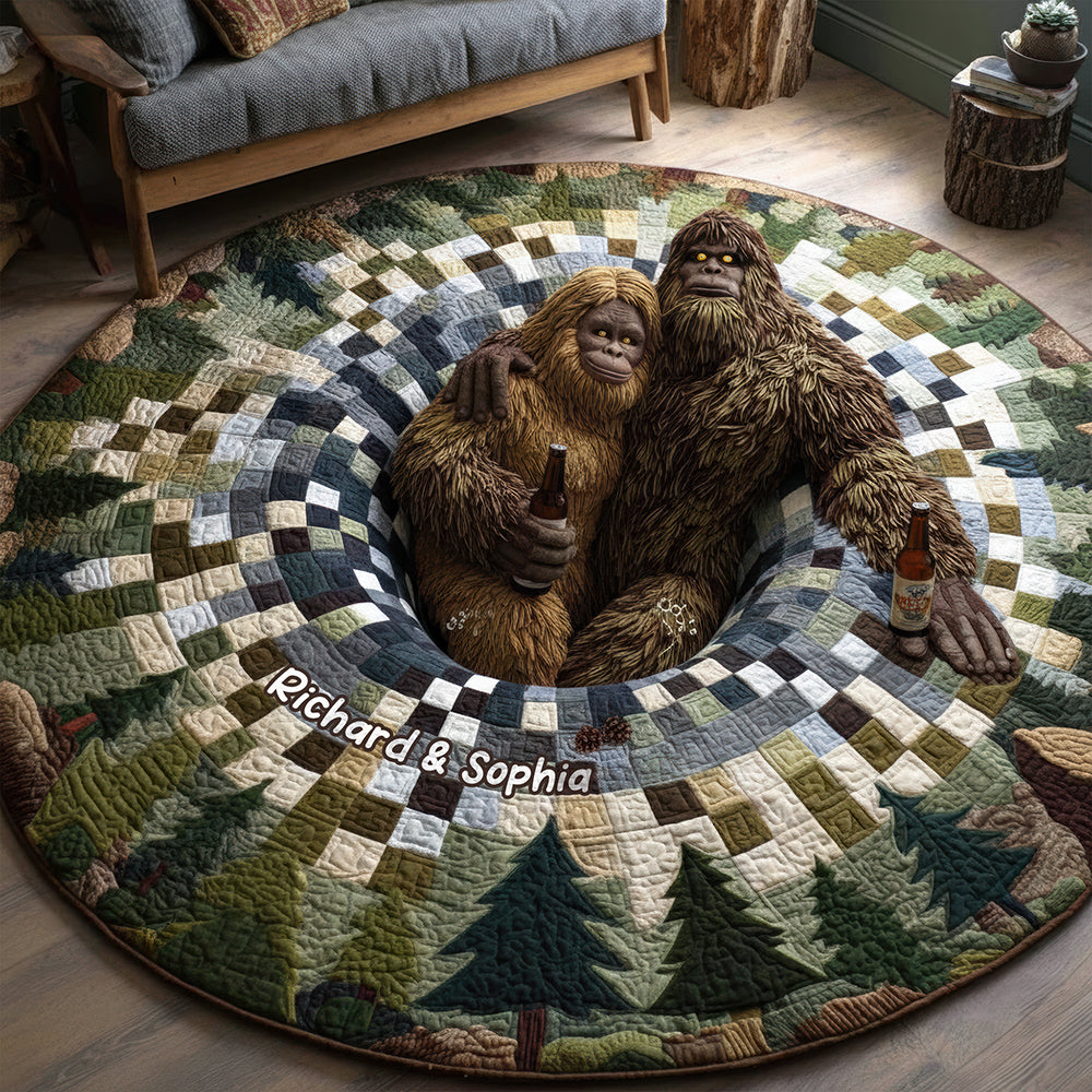 Cozy Forest Escape Round Mat – Personalized Gifts For Couple 04NAQN081025-Homacus