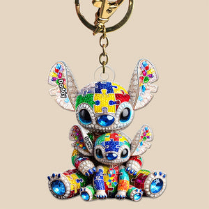 Autism Dad Keychain - Personalized Gifts For Dad 04TGQN140525-Homacus