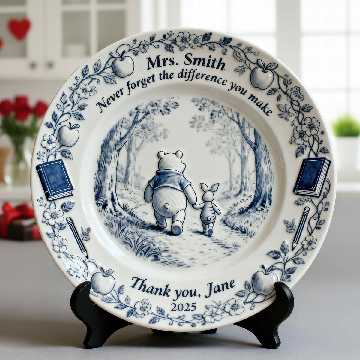 Teacher Appreciation Round Plate - Personalized Gifts For Teachers 02naqn181225-Homacus