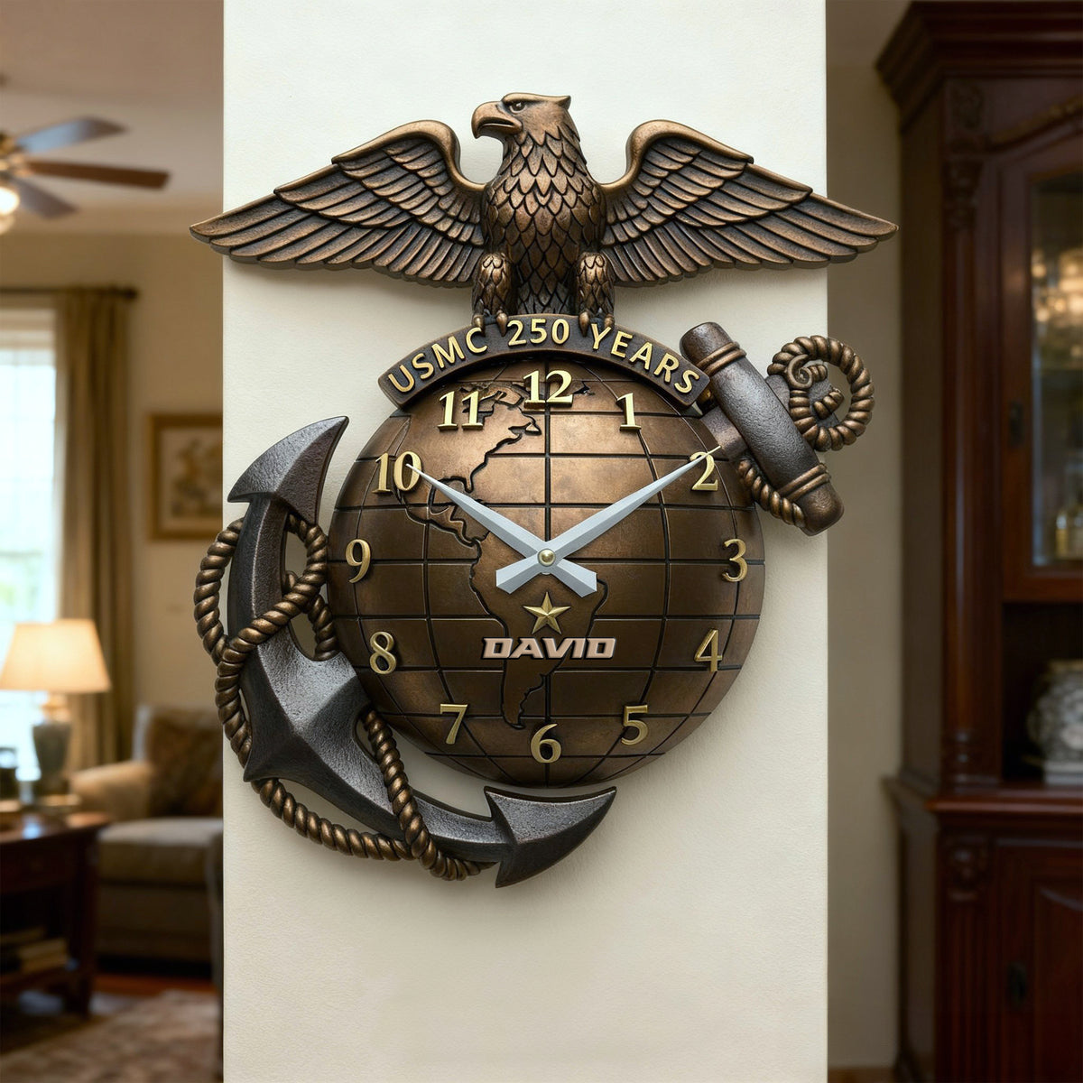 Celebrate 250 Years Of Service Wall Clock - Personalized Gift For Veteran 03HYLU231225-Homacus