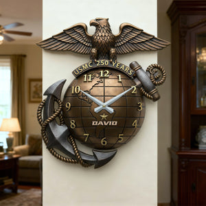 Celebrate 250 Years Of Service Wall Clock - Personalized Gift For Veteran 03HYLU231225-Homacus