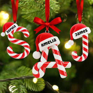 Candy Cane Alphabet Acrylic Ornament - Personalized Christmas Gifts 02hyqn301025-Homacus