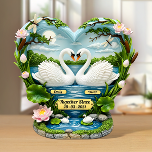 Swan Couple Acrylic Plaque - Personalized Gifts For Couple 03tgpu130625-Homacus