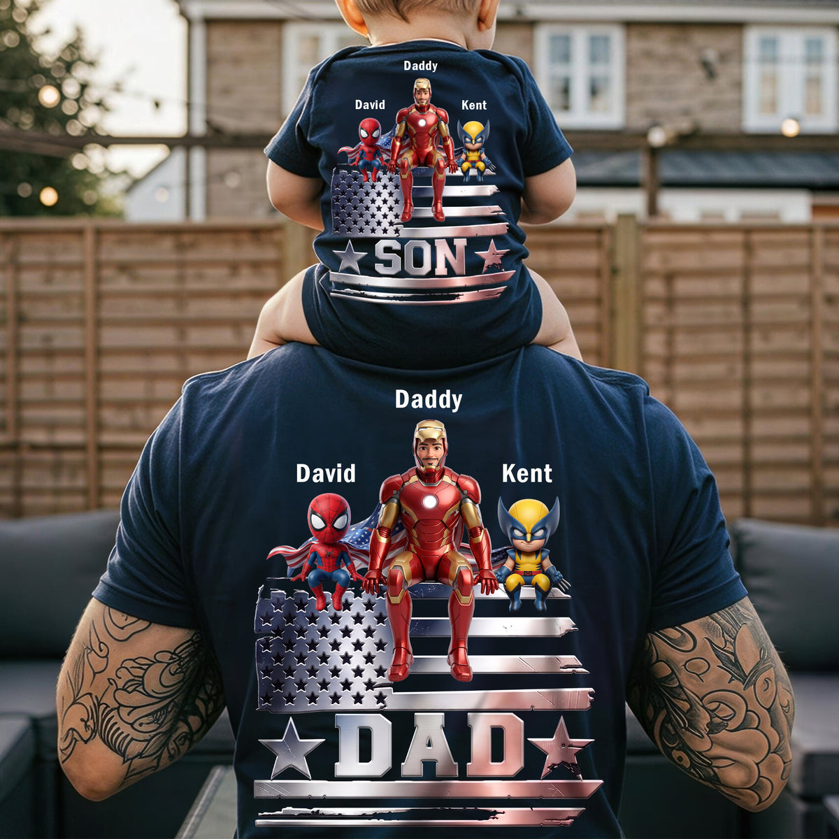 Proud Dad & Kid Shirt - Personalized Gifts For Dads 04qhqn300426-Homacus