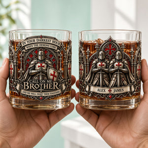 Knight Brother Drinking Glass - Personalized Gifts For Brothers 02padt231026