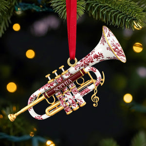 Personalized Gifts - Trumpet Toile de Jouy Christmas Ornament 02pgtn231025-Homacus