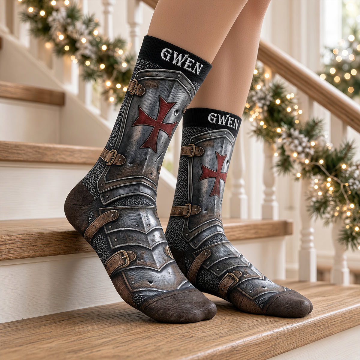 Faux Knight Templar Socks, Personalized Gifts 06qhdt170926