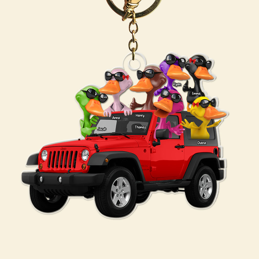 Personalized Gifts For Off-road Lovers Keychain, Happy Ducks 03qhqn281224-Homacus