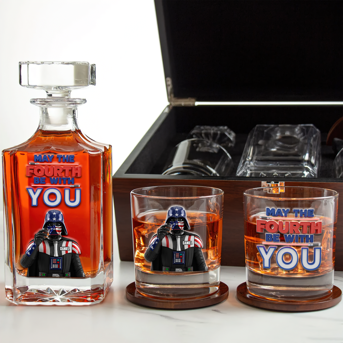 Independence Day Decanter Set - Personalized Gift For Americans 04OHLU100625-Homacus