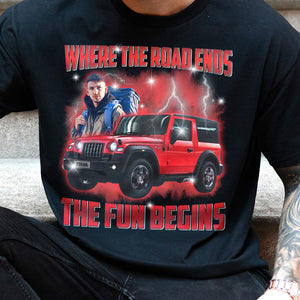 Personalized Bootleg Shirt Where The Road Ends Car Photo-Homacus