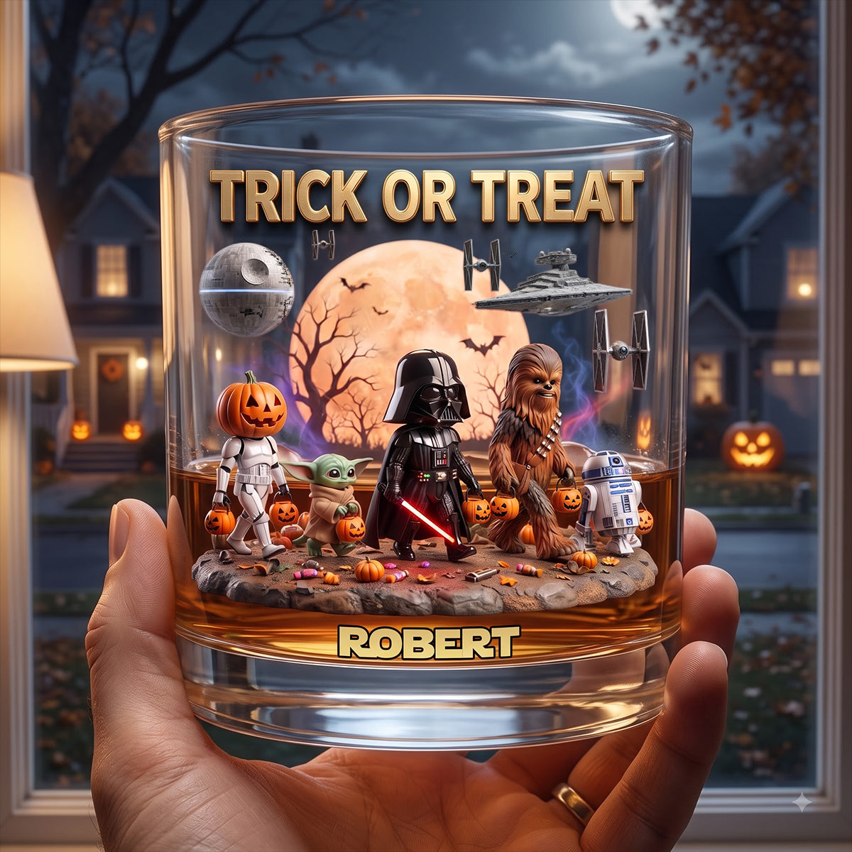 Cosmic Halloween Round Glass - Personalized Gifts 02TYDT310726-Homacus