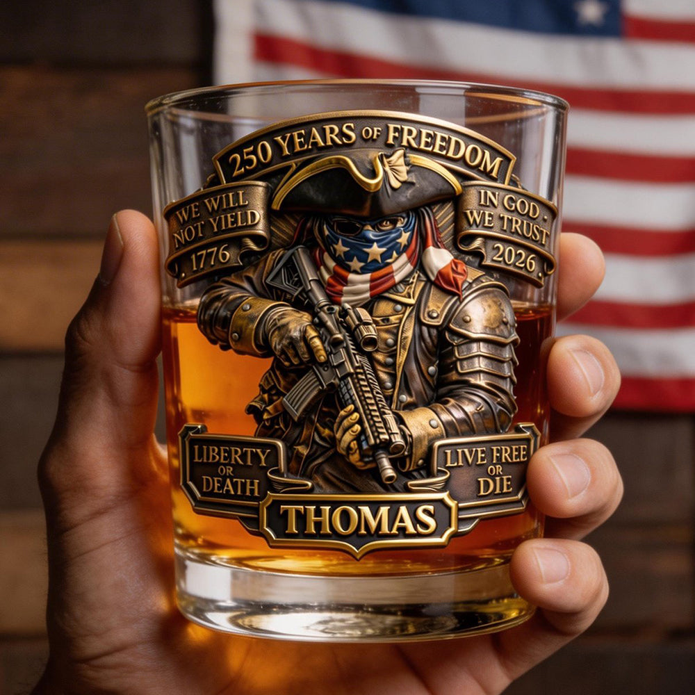 Live Free Tribute 250 Years Round Glass - Personalized Gift For Patriots 02TYDT030326-Homacus
