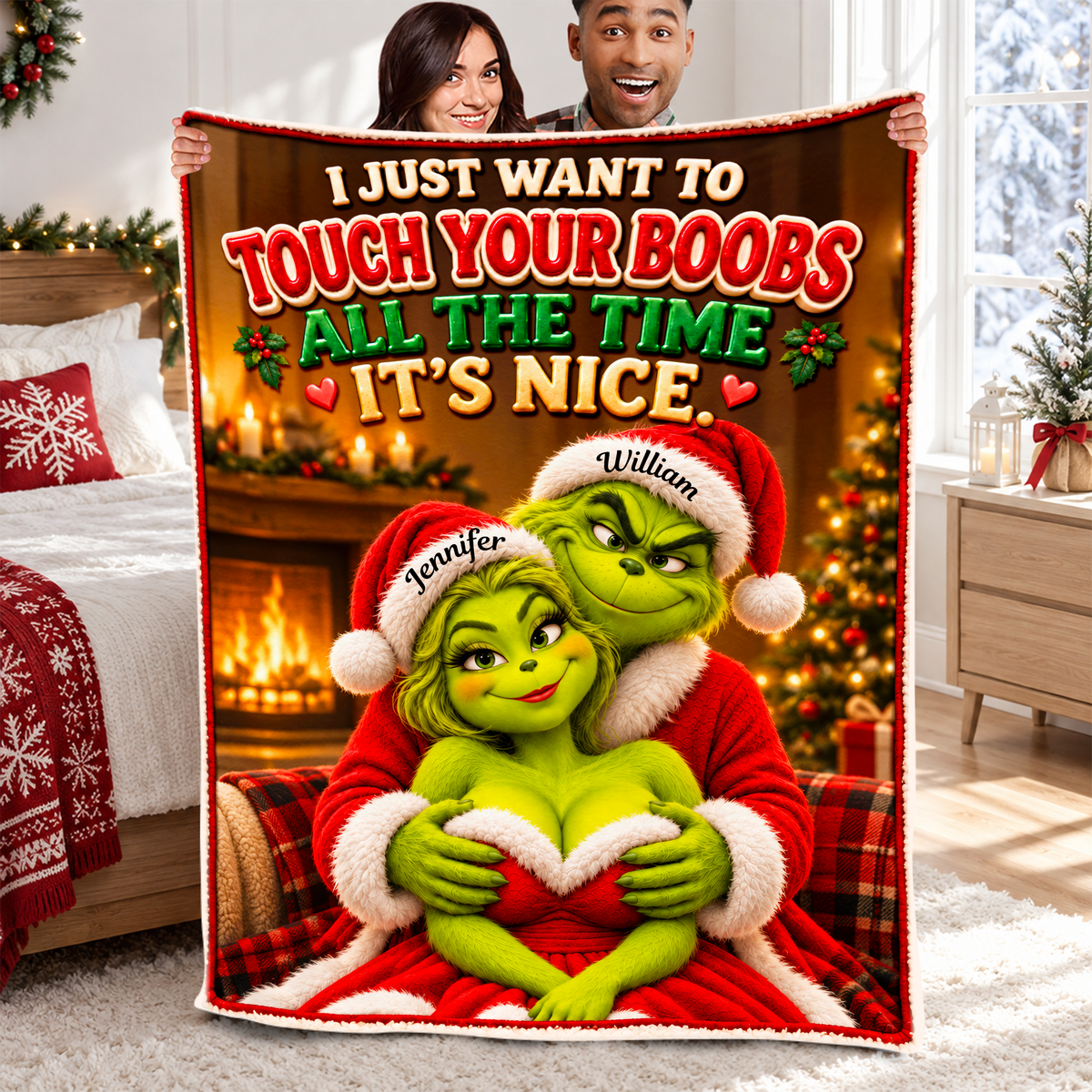 Funny Mischief Couples Blanket - Personalized Christmas Gifts For Couples 06naqn101026-Homacus