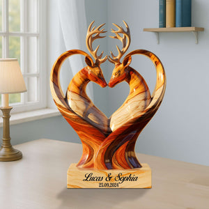 Deer Couple Acrylic Plaque - Personalized Anniversary Gifts For Couple 05OHNTN170625-Homacus