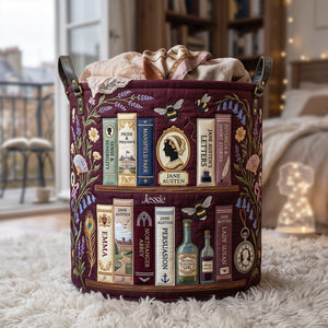 Social Satire & Romance Collection Quilted Laundry Basket - Personalized Gifts For Book Lovers 03qhta130726