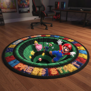 Retro Game Quilted Round Mat - Personalized Gifts For Game Lovers 03kiqn300925-Homacus